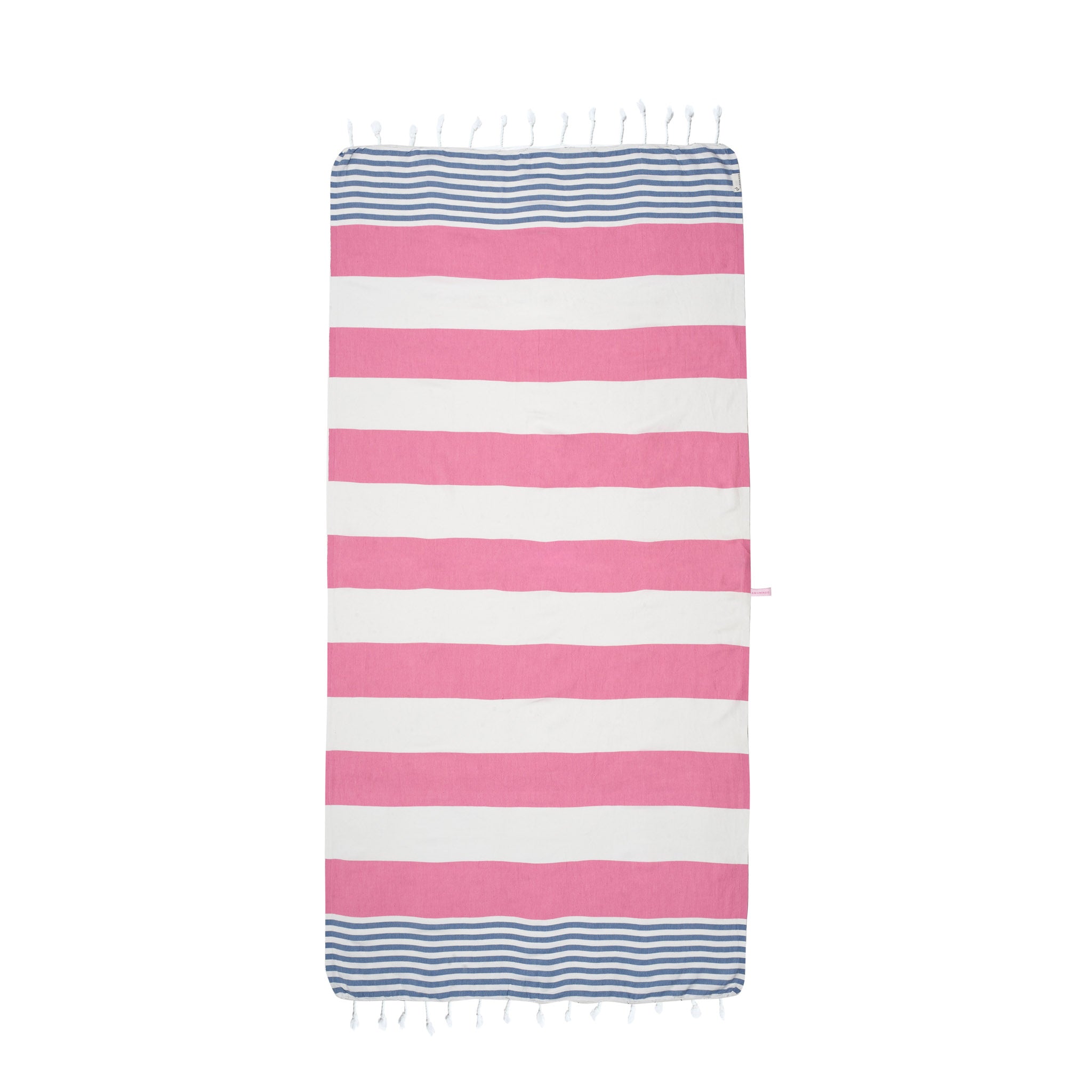 Nautical Towel Hot Pink & Denim Blue