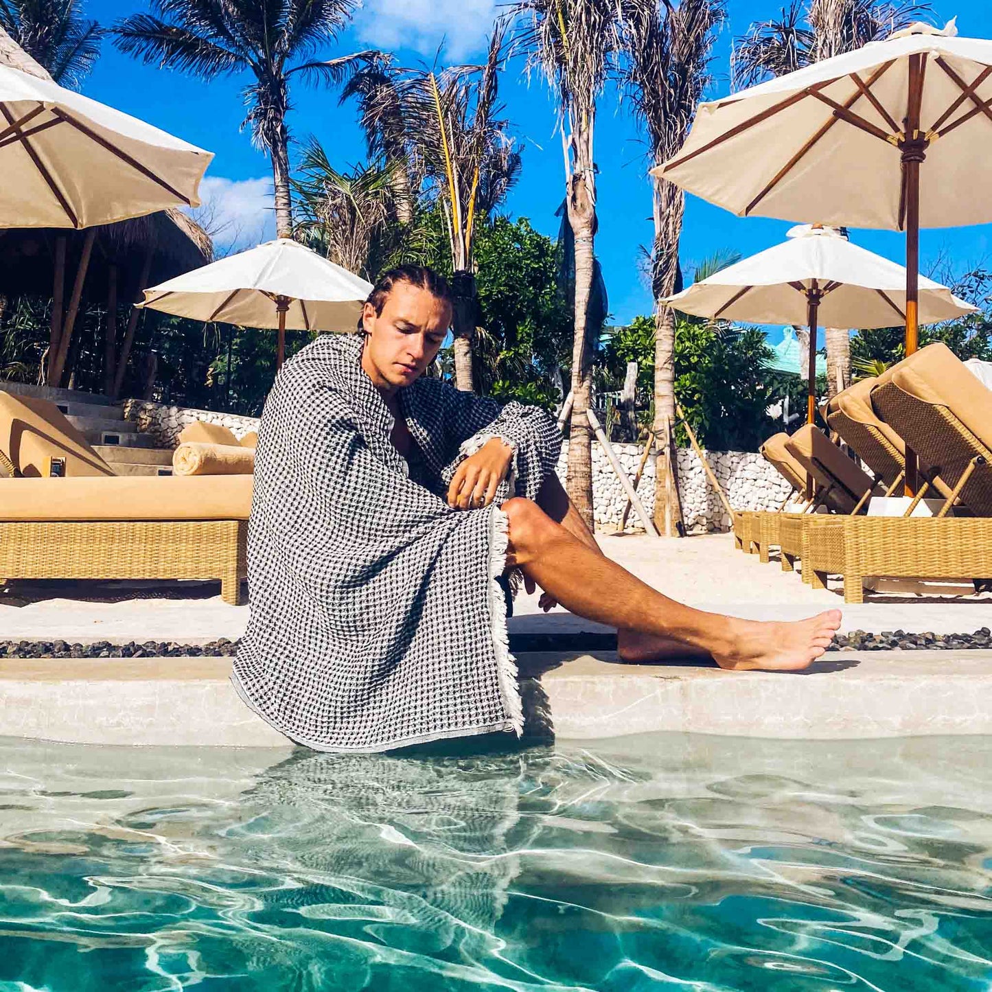 Bruges Towel Black & White - HAMAMINGO