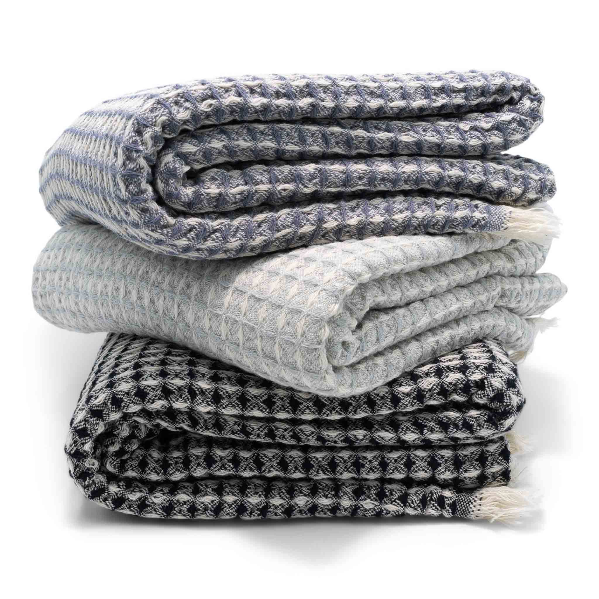 Bruges Towel Charcoal Grey & White - HAMAMINGO