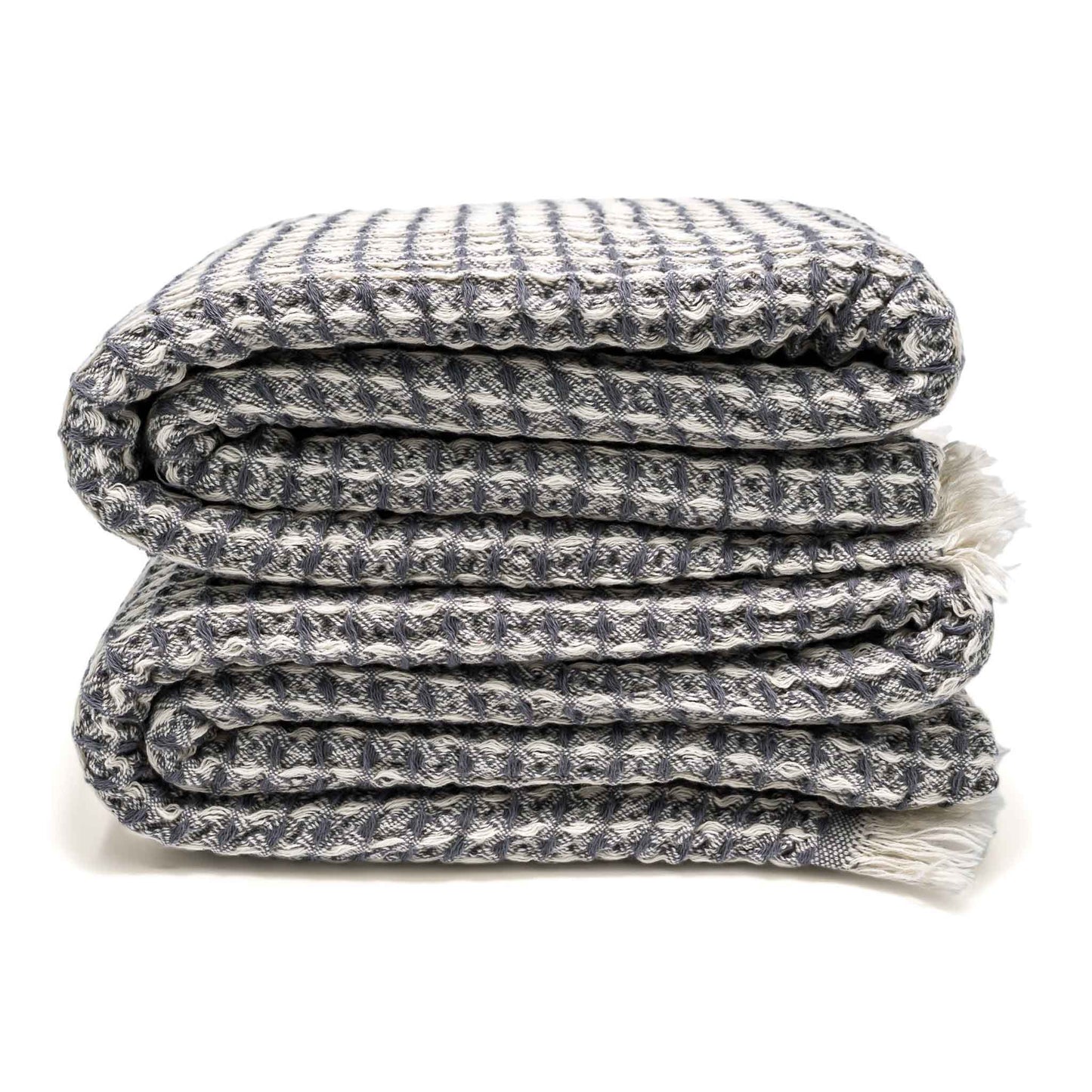 Bruges Towel Charcoal Grey & White - HAMAMINGO