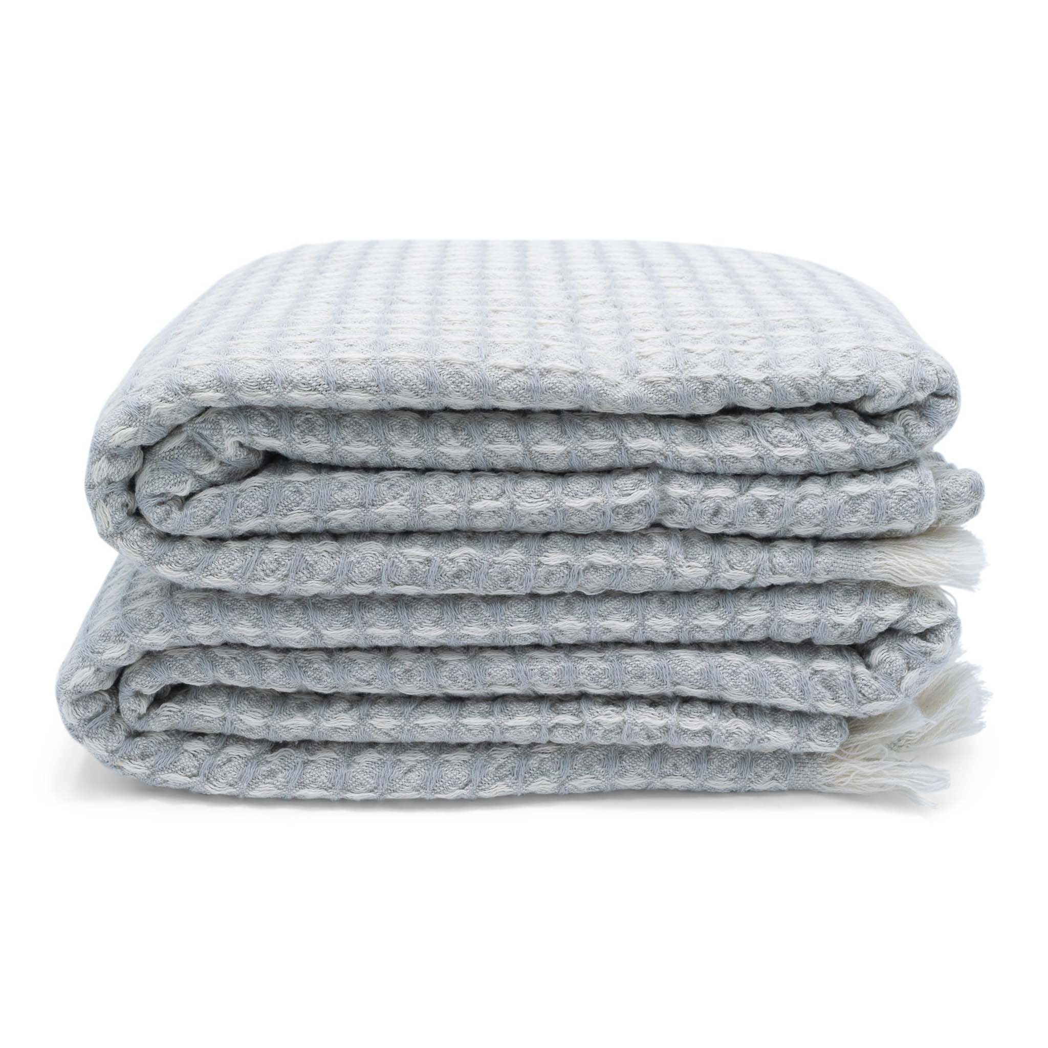 Bruges Towel Silver Grey & White - HAMAMINGO