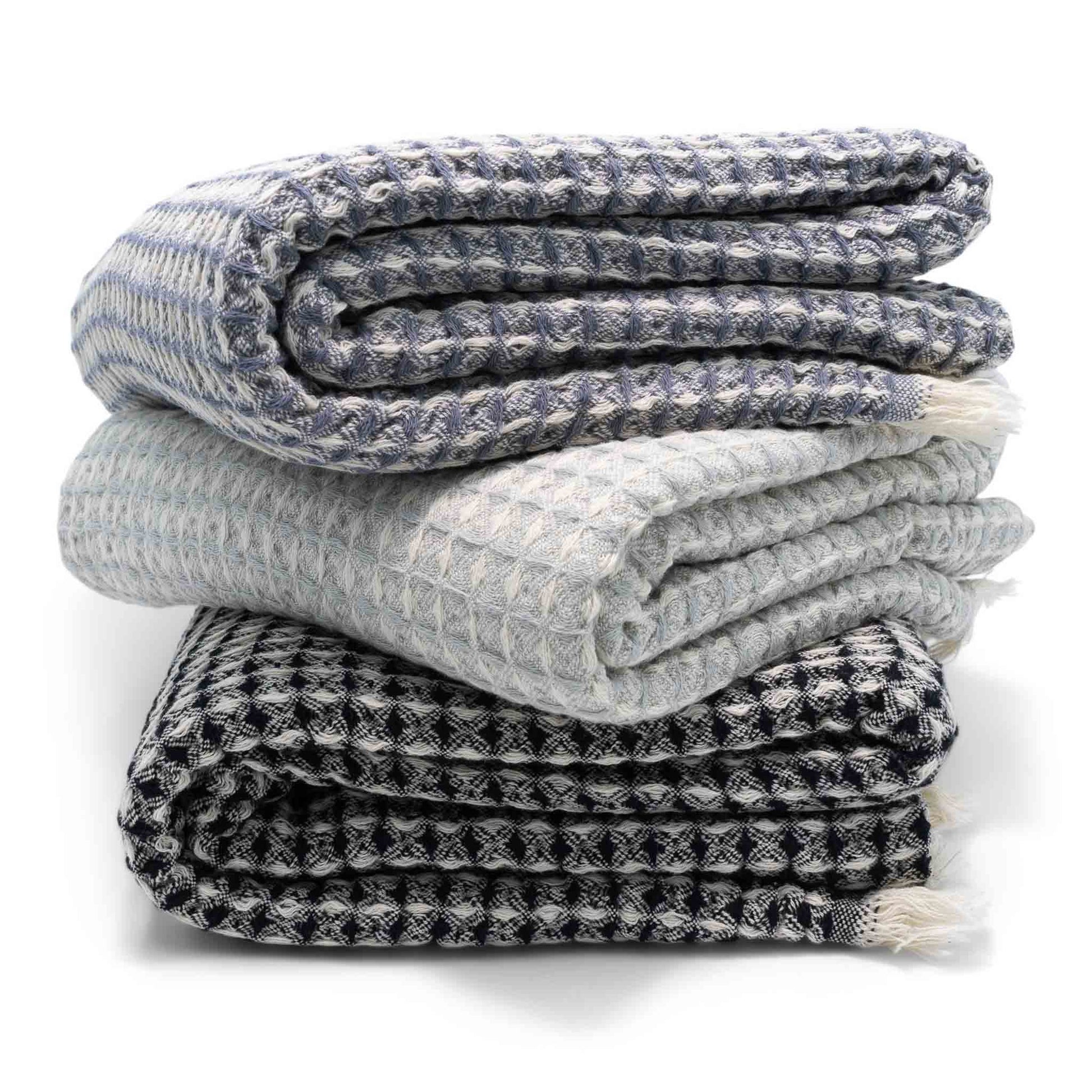 Bruges Towel Silver Grey & White - HAMAMINGO