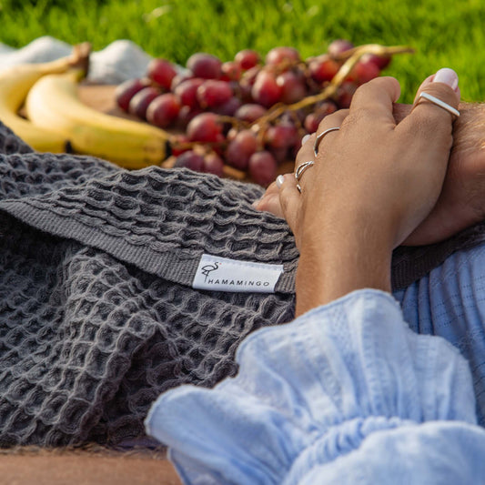 Bruges Towel Solid Charcoal - HAMAMINGO