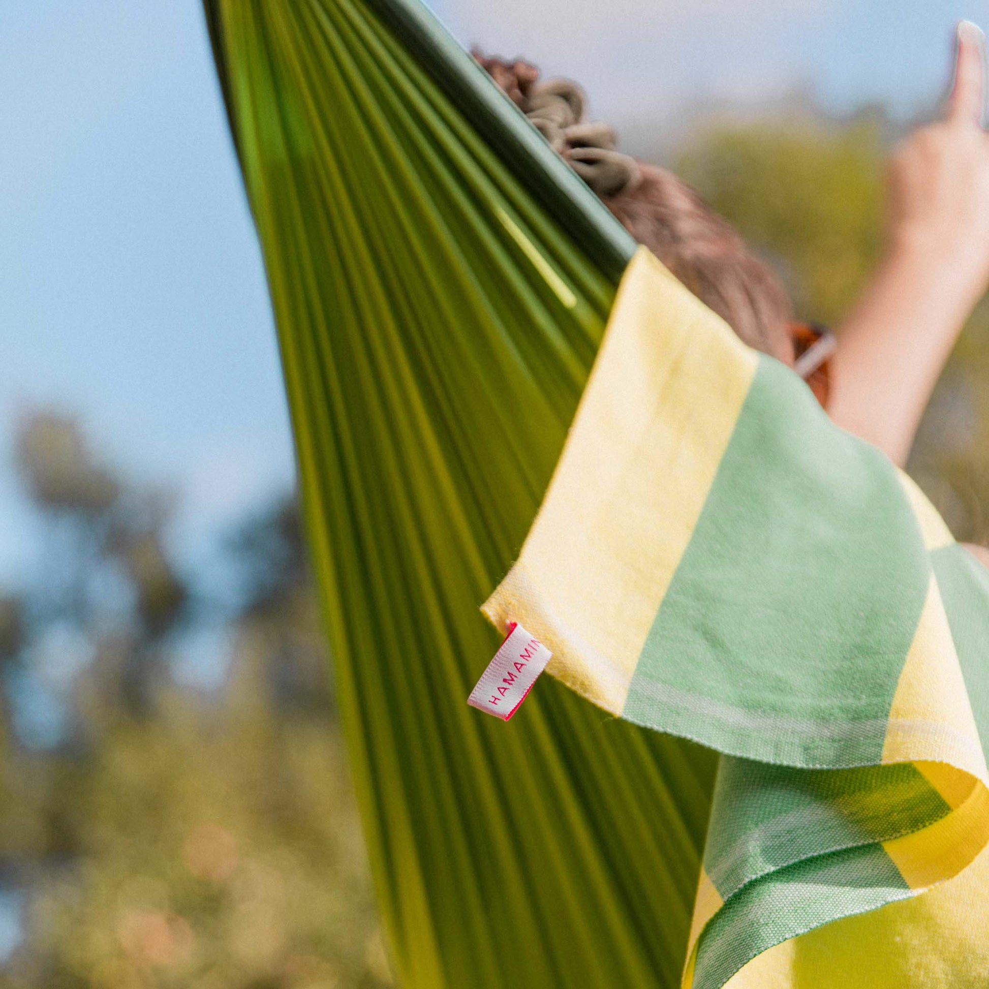 Carnival Towel Green & Bright Yellow - HAMAMINGO