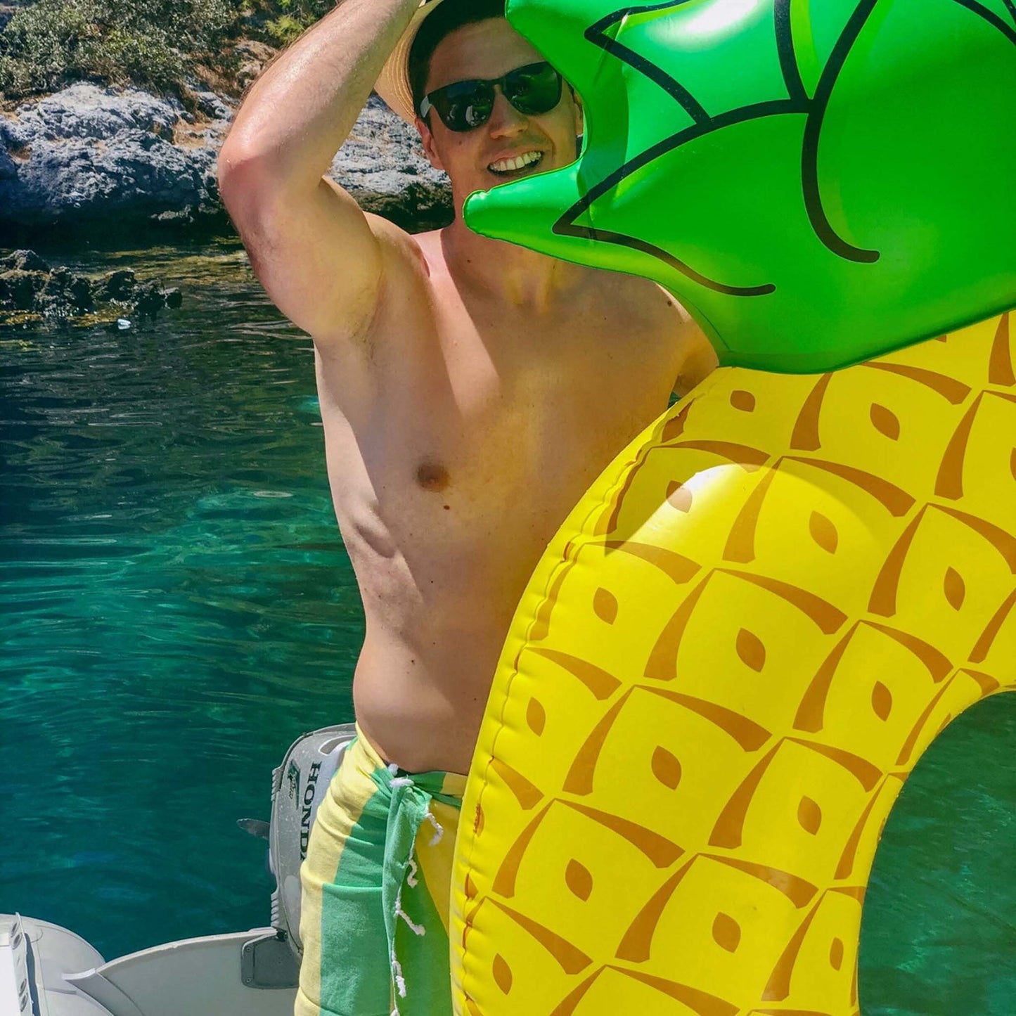 Carnival Towel Green & Bright Yellow - HAMAMINGO