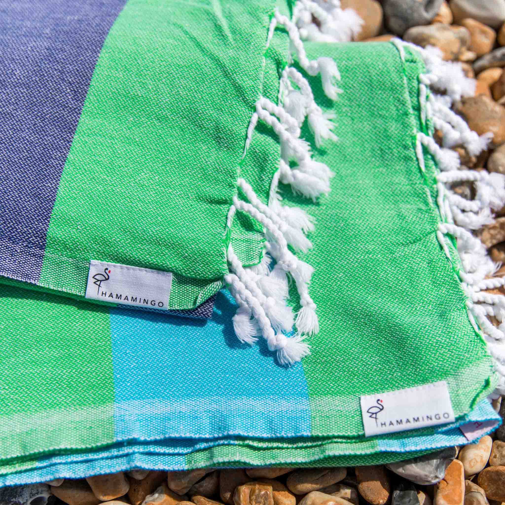 Carnival Towel Green & Turquoise - HAMAMINGO
