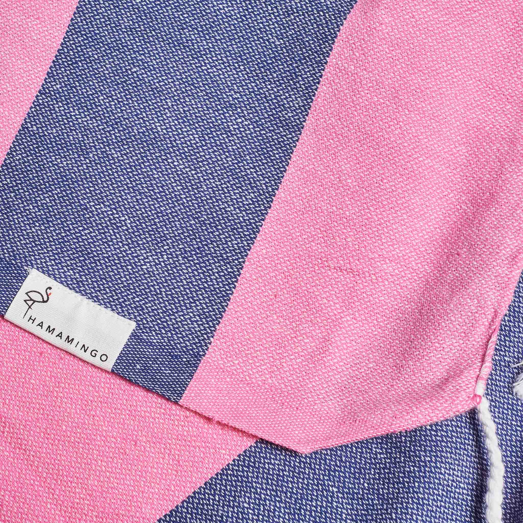 Carnival Towel Hot Pink & Navy Blue - HAMAMINGO