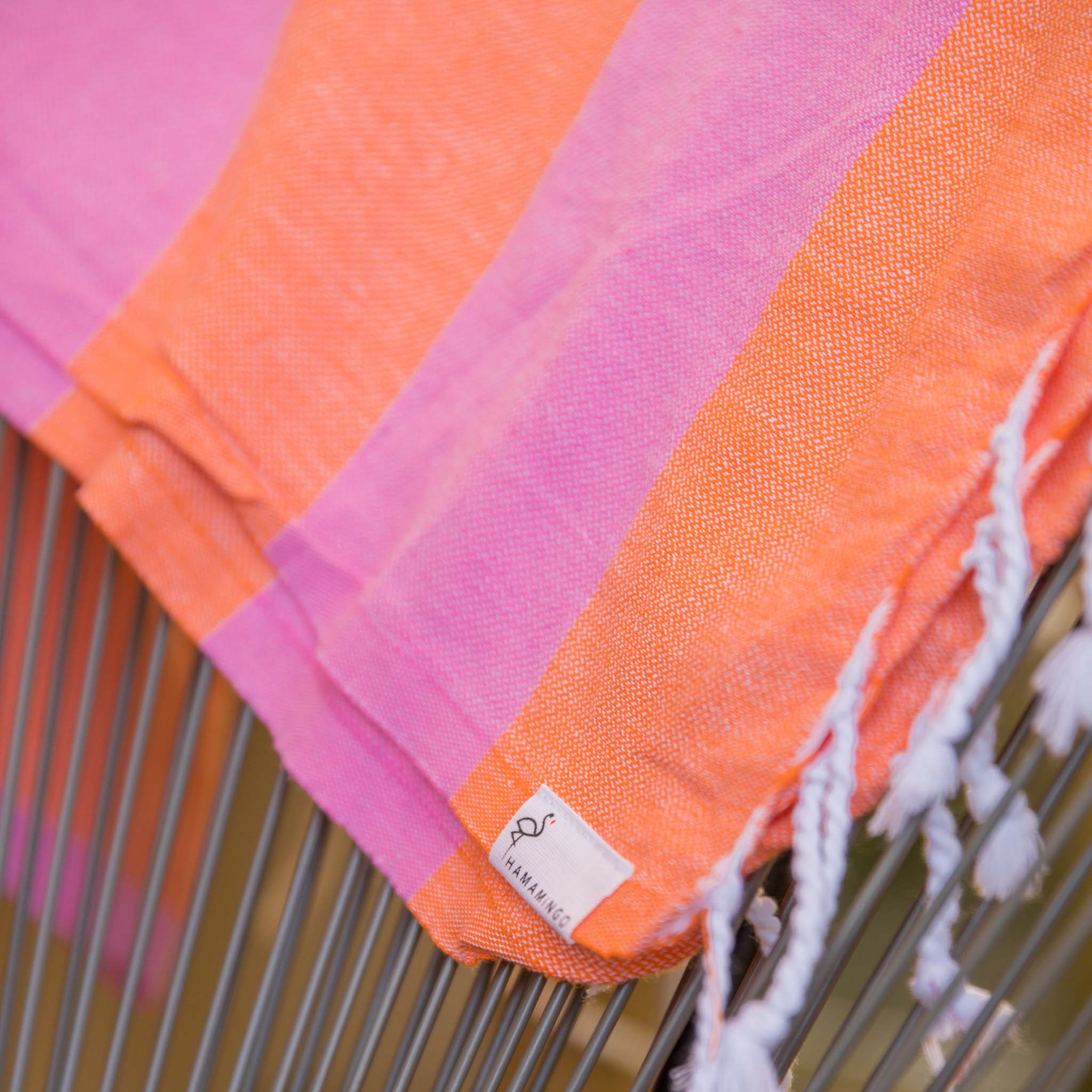Carnival Towel Orange & Hot Pink - HAMAMINGO