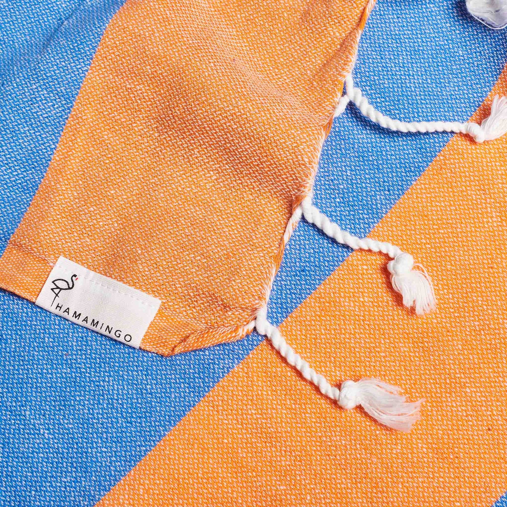 Carnival Towel Orange & Royal Blue - HAMAMINGO