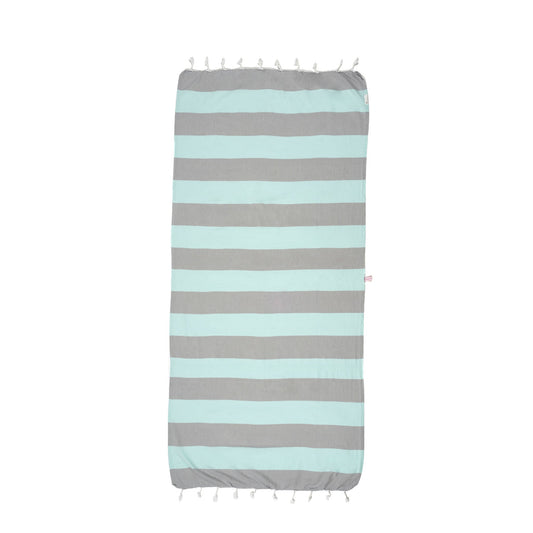 Carnival Towel Silver Grey & Mint - HAMAMINGO