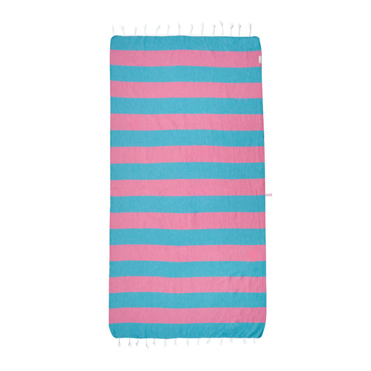 Carnival Towel Turquoise & Hot Pink - HAMAMINGO