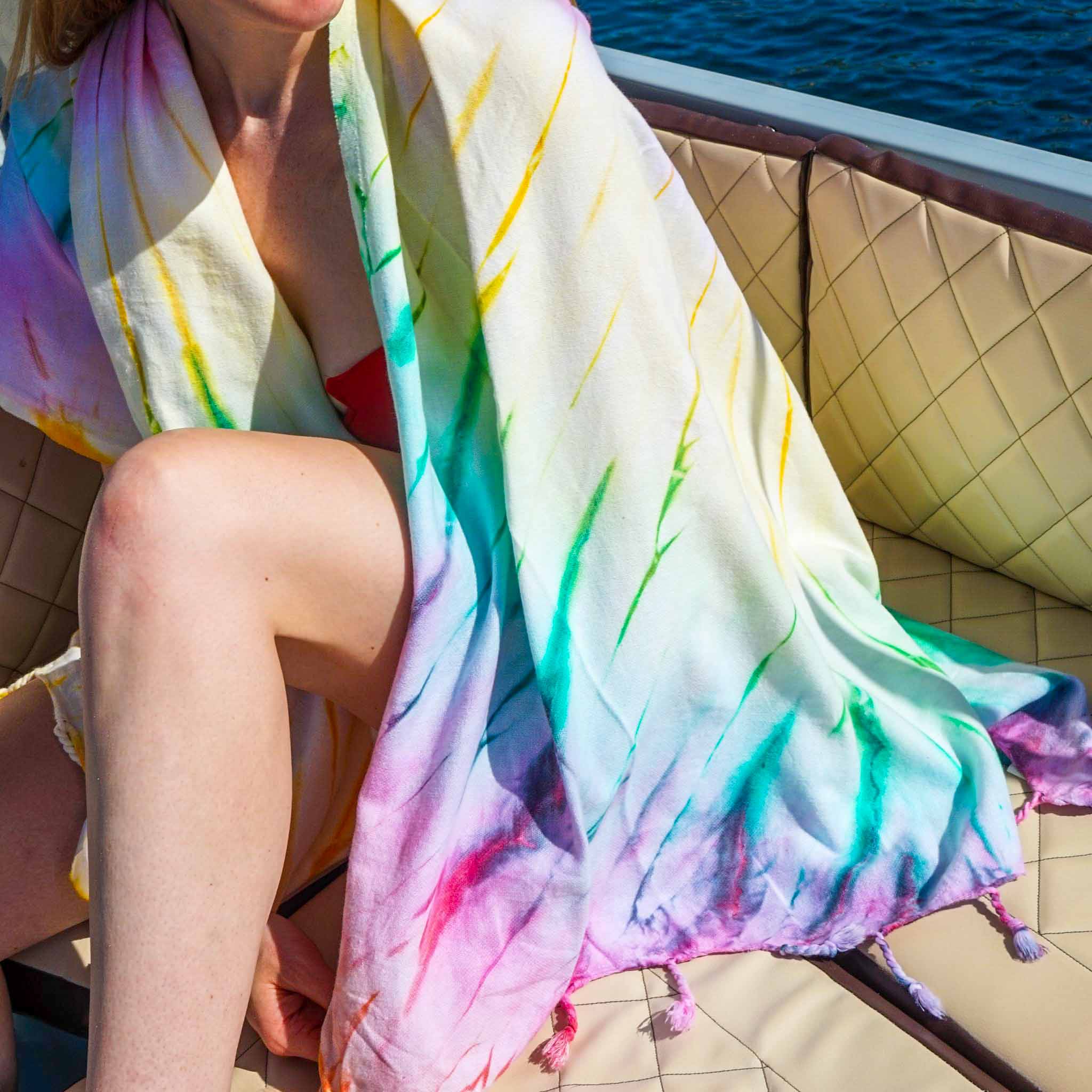 Coachella Towel Multicolour Tie Dye - HAMAMINGO