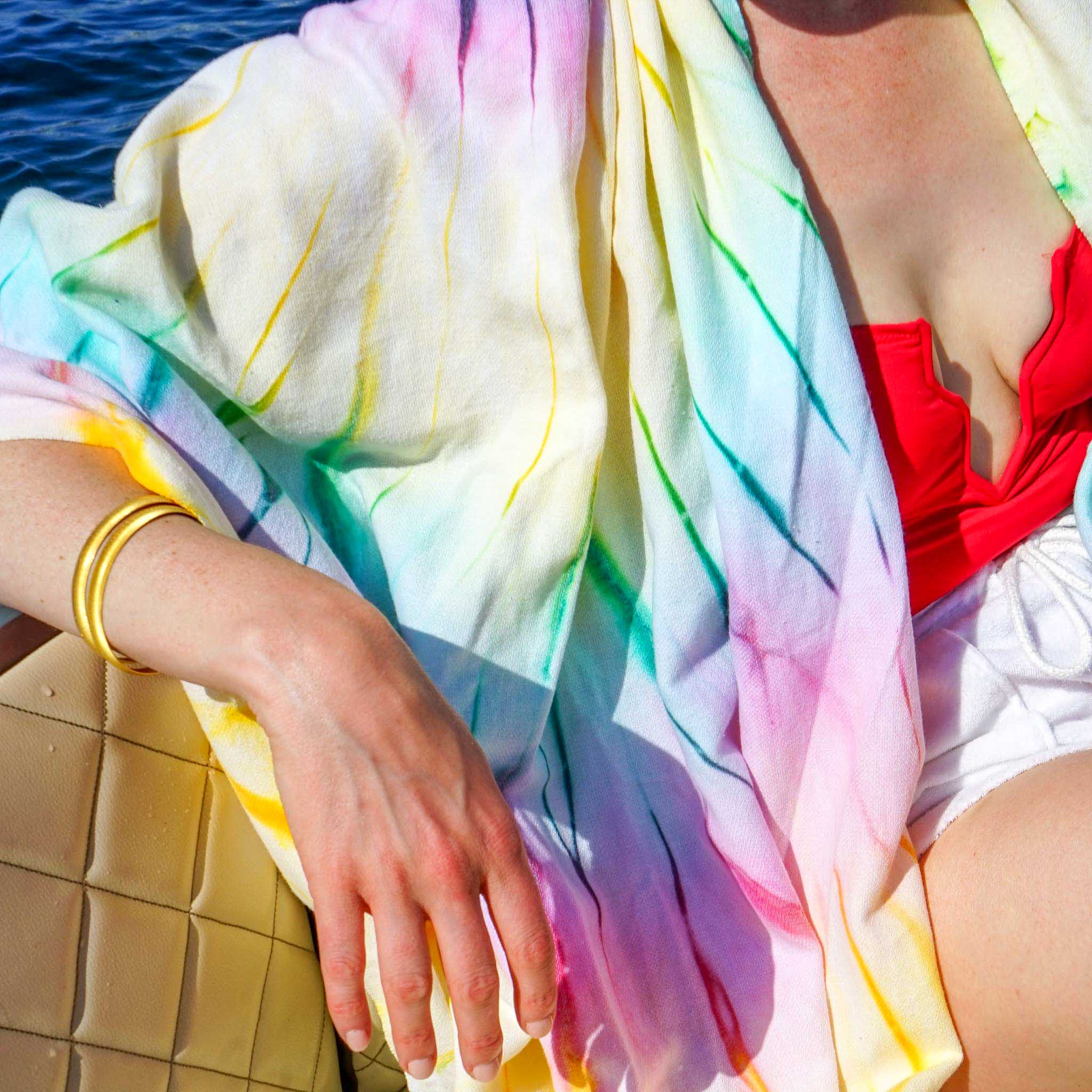 Coachella Towel Multicolour Tie Dye - HAMAMINGO