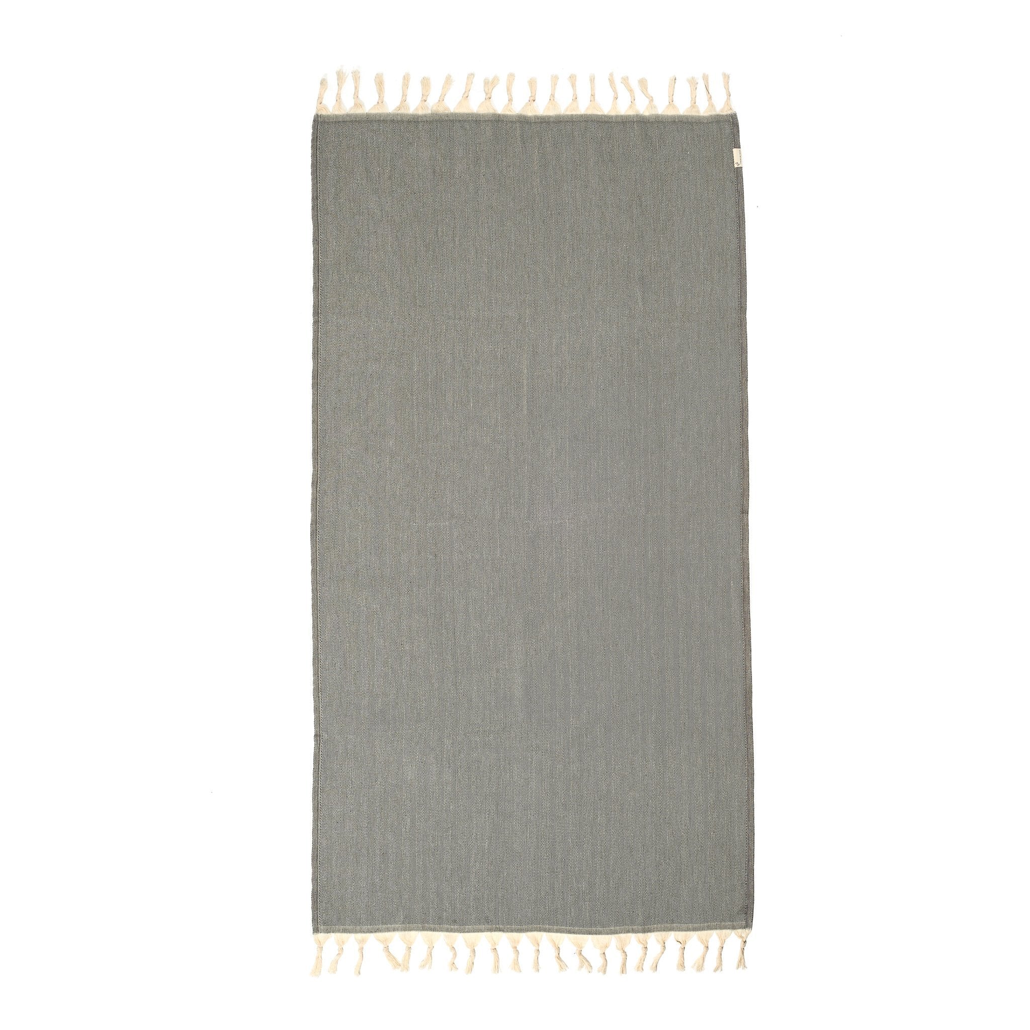 Herringbone Towel Black - HAMAMINGO