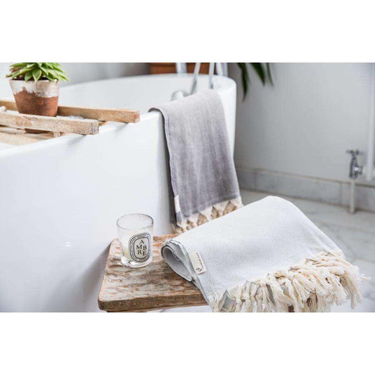 Herringbone Towel Silver Grey - HAMAMINGO