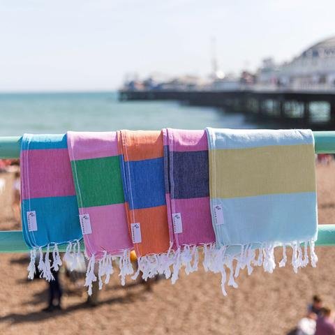 Mini Towel Flamingo Pink & Green - HAMAMINGO