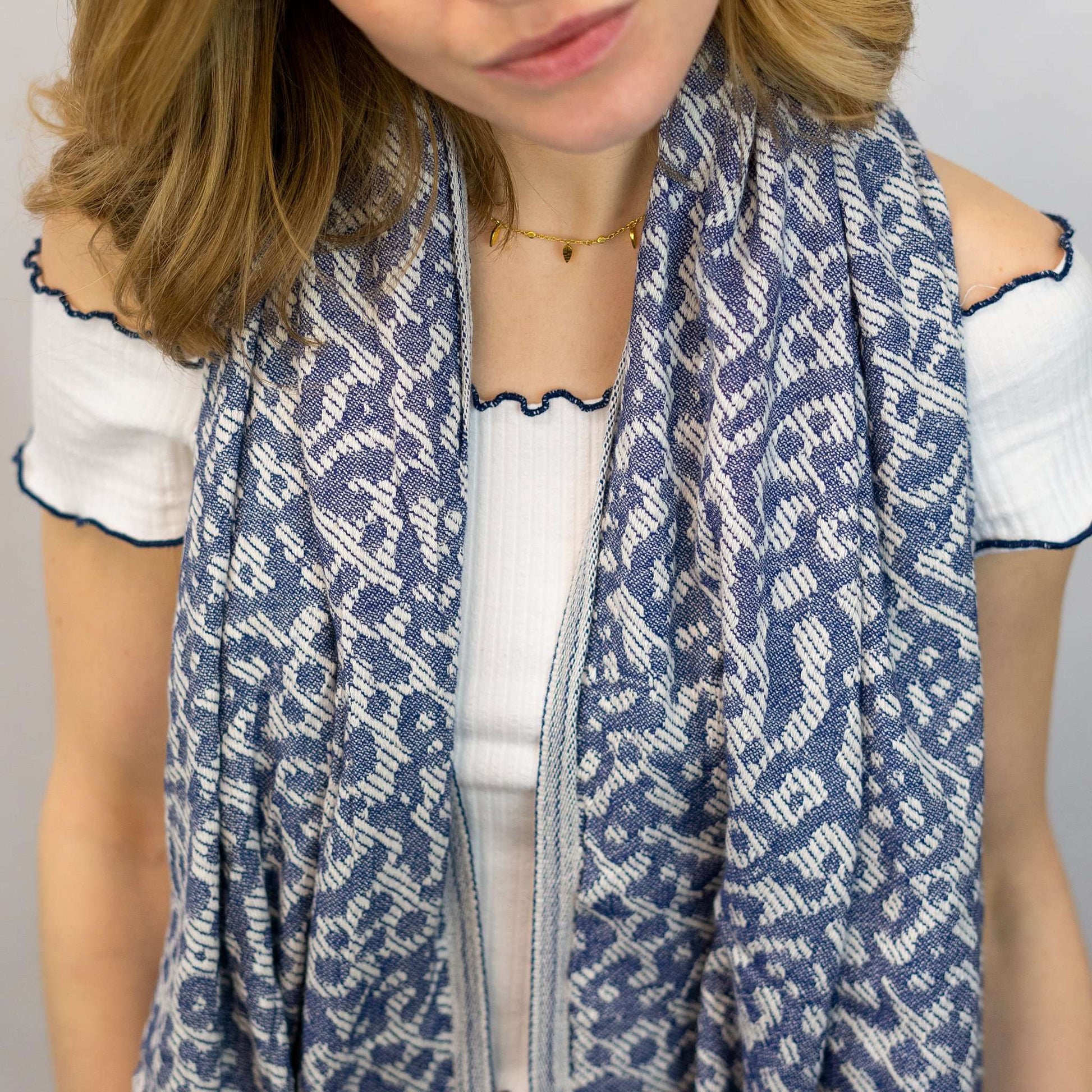 Narnia Blanket Scarf Navy Blue - HAMAMINGO