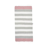 Nautical Towel Silver Grey & Red