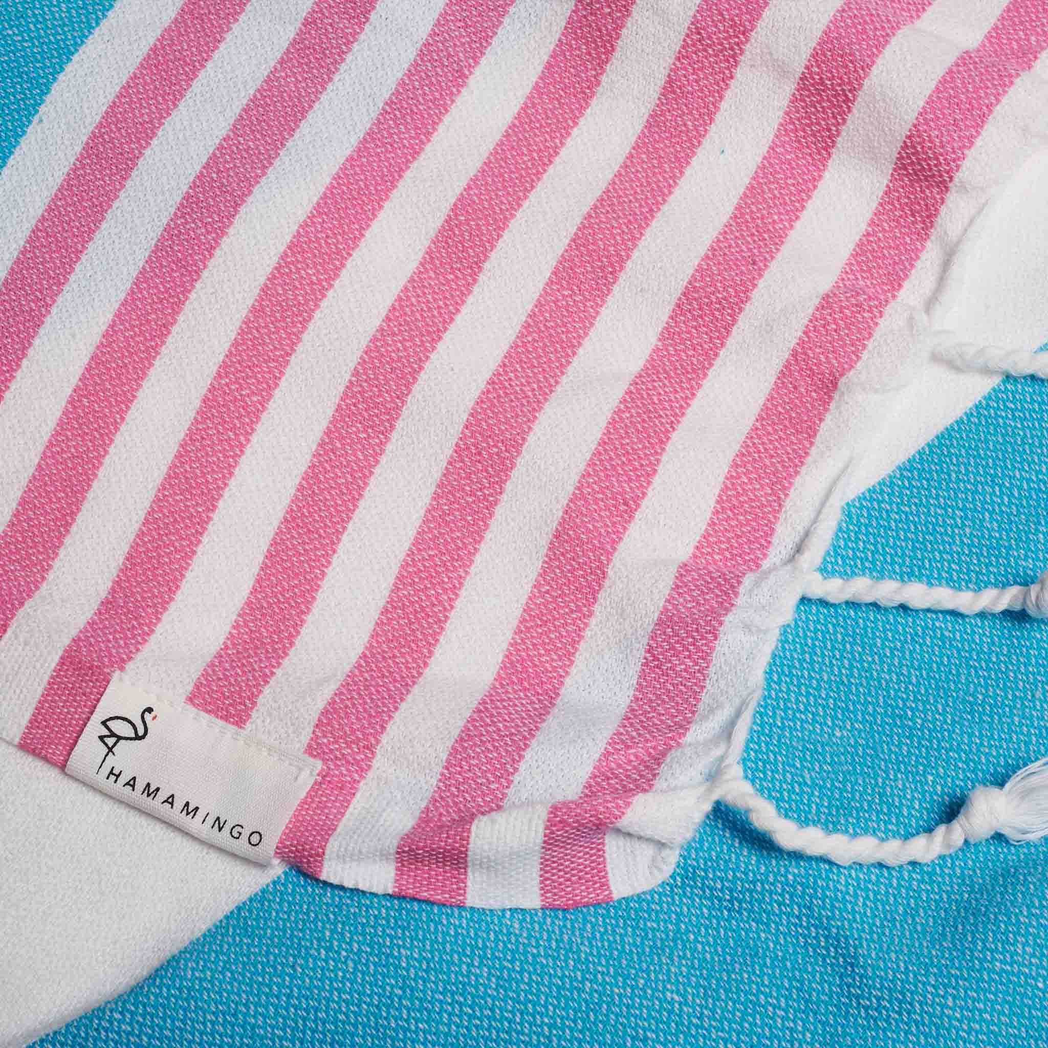 Nautical Towel Turquoise & Hot Pink - HAMAMINGO