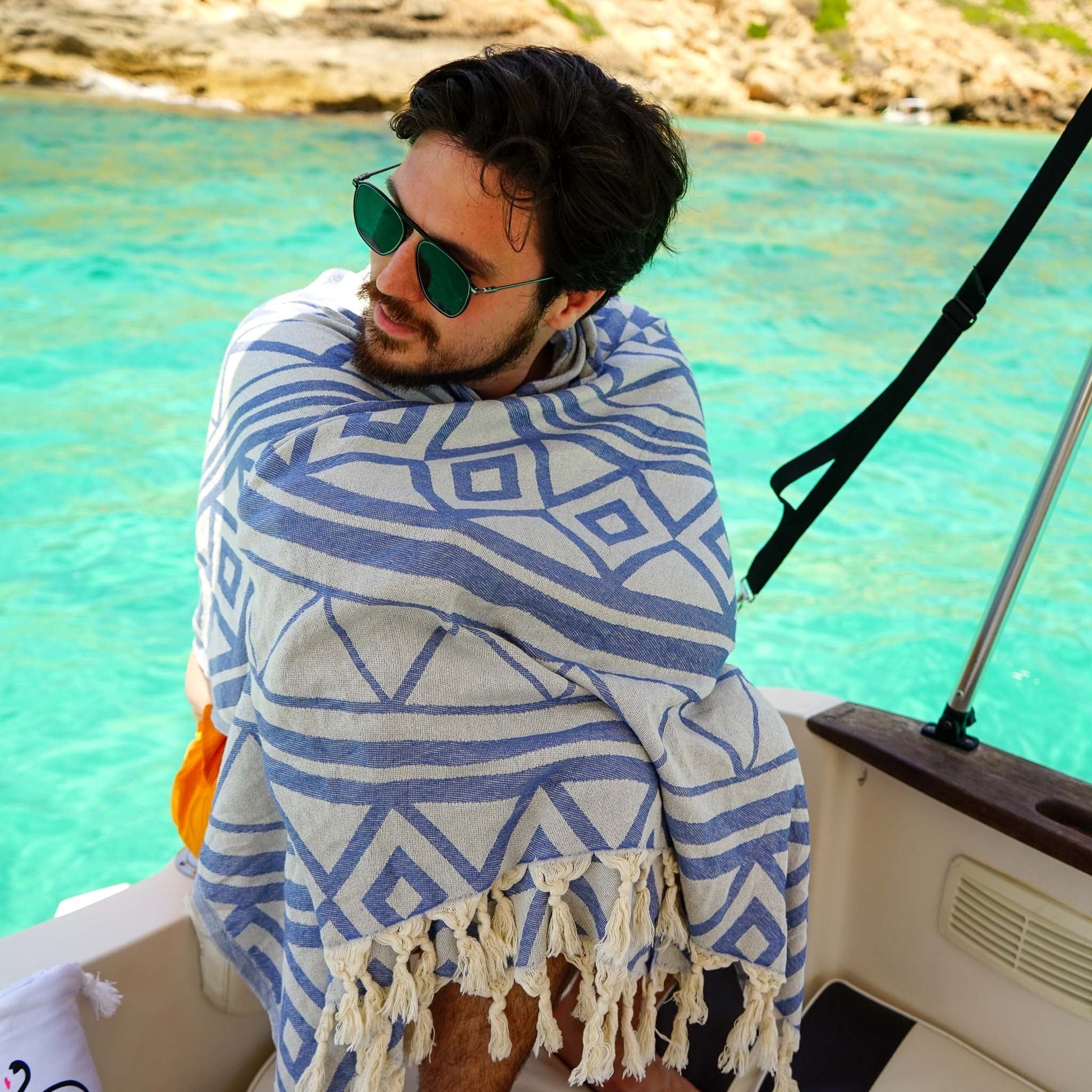 Tribe Towel Denim Blue - HAMAMINGO