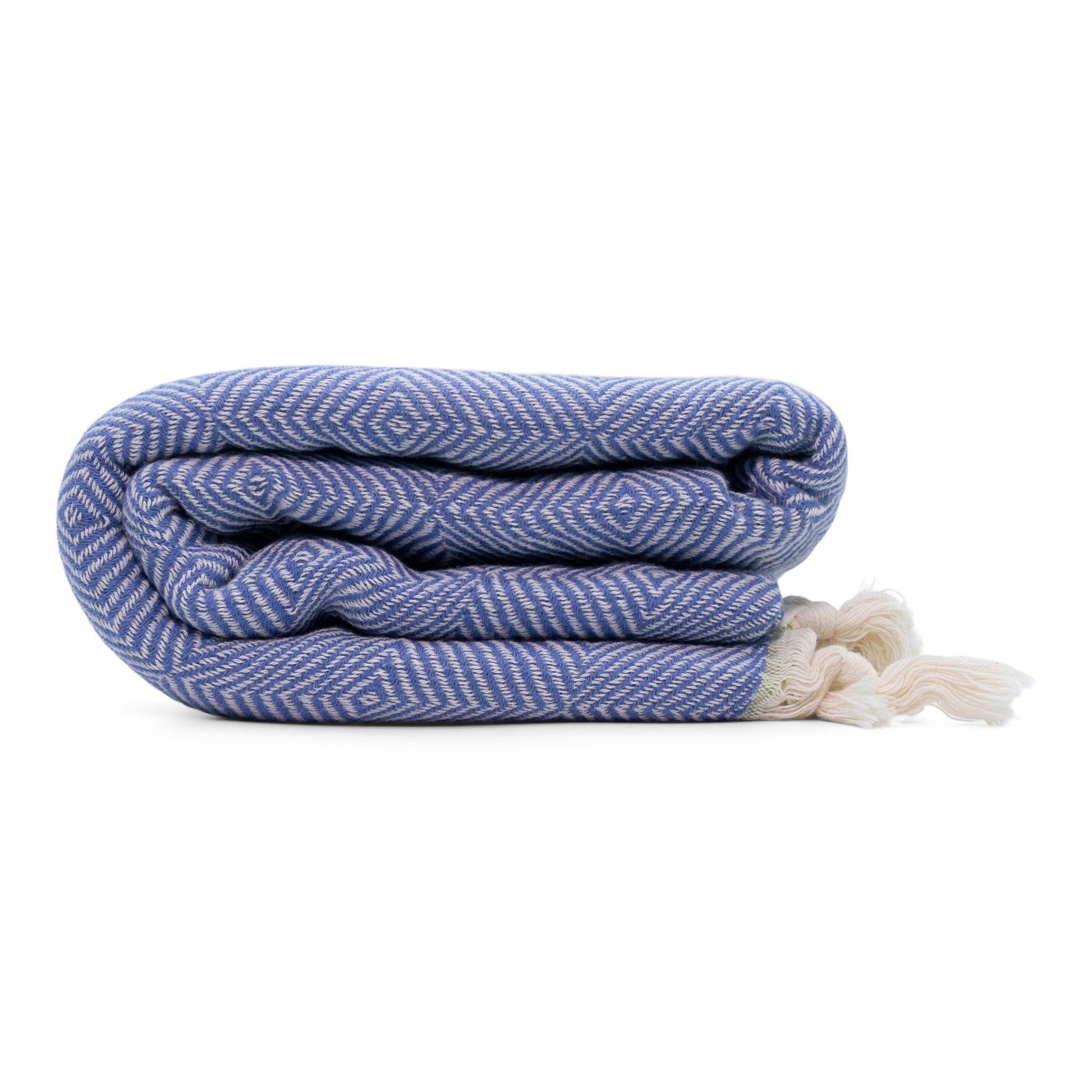 Trocadero Blanket Scarf Denim Blue and Olive Green - HAMAMINGO